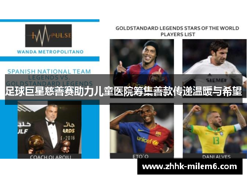 足球巨星慈善赛助力儿童医院筹集善款传递温暖与希望
